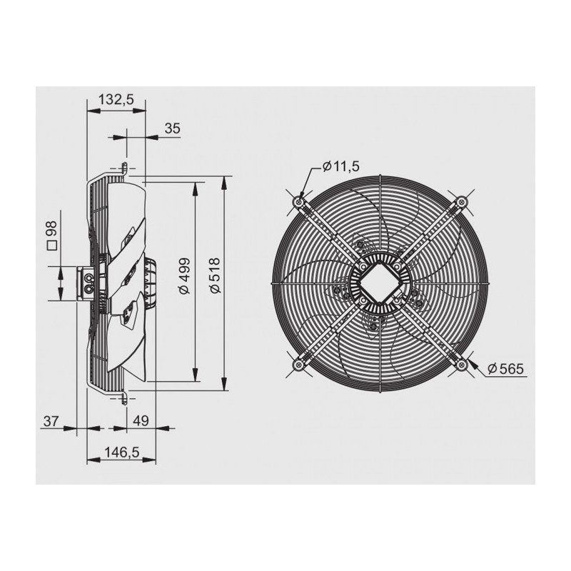 Ventilateur HRT/4-500/25 BPN C