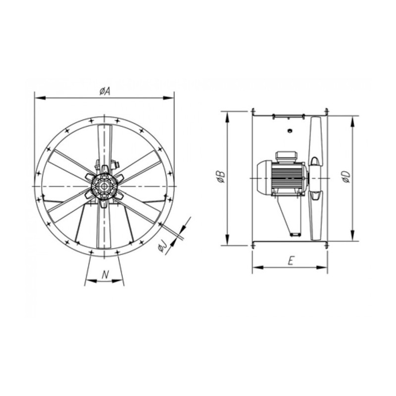Ventilateur THT-40-4T-0.75-F400 IE3
