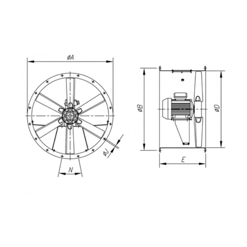 Ventilateur THT-56-4T-1-F-400 ATEX